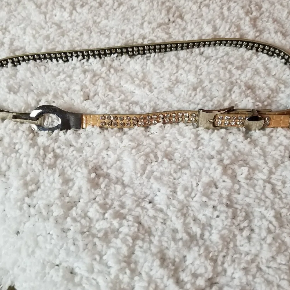 Rhinestone Skinny Belt Unique Small